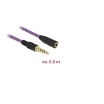 DeLOCK 85622 Verlängerungskabel Audio Klinke 3,5 mm Stecker / Buchse 4 Pin 0,5 m violett Scheda dati