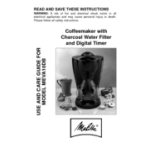 Salton Coffeemaker MEVA10B User manual
