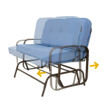 Barton 93929 46.5 in. W Loveseat Bench Brown Metal Outdoor Swing Blue Padded Cushion Swing Base Patio Glider User guide