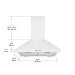 Ancona AN-1534 24 in. Convertible Wall Mount Pyramid Range Hood Specification