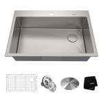 KRAUS KHT410-33-KPF-1610SFSMB Loften All-in-One Dual Mount Drop-In ...
