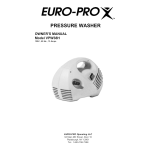 Euro-Pro Pressure Washer VPW38HB Owner's Manual