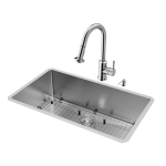 Vigo VG15095 All-in-One 33 in. Bedford Stainless Steel Single Bowl Farmhouse Kitchen Sink Specification