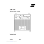 ESAB EPP-600 Plasma Power Source Instruction manual
