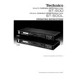 Technics ST-500, ST-500L Operating Instructions Manual
