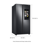 Samsung RS28A5F61SR/AA Side-by-Side Refrigerator Specification Sheet