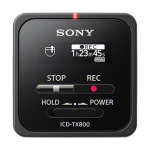 Sony ICD-TX800 TX800: Reportofon digital din seria TX Instrucţiuni de utilizare
