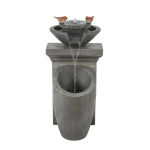 LuxenHome WHF1056 Cement Modern Column and Bowls Outdoor Fountain Instruction manual