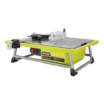 RYOBI WS722 0.75 HP 7 in. 4.8 Amp Tabletop Tile Saw Owner Manual