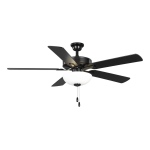 Progress Lighting P250077-31M-WB AirPro 52 in. Matte Black Integrated LED 5-Blade ENERGY STAR Rated AC Motor Transitional Ceiling Fan Instructions