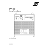 ESAB EPP-400 Plasma Power Source Instruction manual
