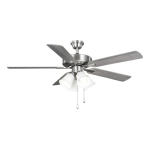 Progress Lighting P250082-009-WB AirPro 52 in. LED Indoor Brushed Nickel Silver 5-Blade Indoor AC Motor Transitional Ceiling Fan Instructions