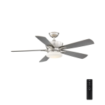 Home Decorators Collection Bergen 52 in. LED Uplight Brushed Nickel Ceiling Fan With Light and Remote Control Use and care guide