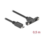DeLOCK 35108 Cable USB 2.0 Micro-B female panel-mount &gt; USB 2.0 Micro-B male 0.5 m Scheda dati
