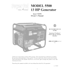 Okuma 56550 13-HP Generator Owner's Manual