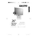 Sanyo DP26671 Flat Panel Television User Manual