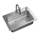 Glacier Bay VT3322D1 All-in-One Dual Mount Stainless Steel 33 in. 2-Hole Single Bowl Kitchen Sink Guía de instalación