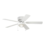 Harbor Breeze CC52WW5L Armitage Builder Series 52-in White LED Flush Mount Ceiling Fan Installation Manual