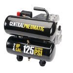 Central Pneumatic 62763 4 gallon 2 HP 125 PSI Twin Tank Air Compressor Owner's Manual