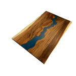 Hardwood Reflections 1538RIVBLSAM-72 6 ft. L x 38 in. D UV Finished Saman Solid Wood Butcher Block Island Countertop With Live Edge and Blue Epoxy River User guide
