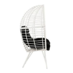 Benjara BM269036 White Cushioned Wicker Outdoor Patio Lounge Chair Instructions
