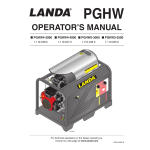 Landa PGHW4-3000, PGHW4-4000, PGHW5-3000, PGHW5-3500 Operator's Manual