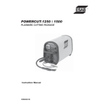 ESAB Powercut-1250 / 1500 Manual &amp; Mechanized Plasmarc Cutting Package Installation manual