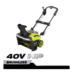 RYOBI RY40862 40V HP Brushless 21" SNOW THROWER KIT Owner Manual