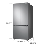 Samsung RF22A4121SR 30 Inch Smart French Door Refrigerator Spec Sheet