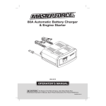 Schumacher Masterforce 260-9512 80A Automatic Battery Charger & Engine Starter MF188 Owner Manual