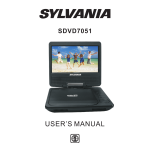 Sylvania SDVD9327-UK 9&Prime; SWIVEL SCREEN PORTABLE DVD PLAYER USB SD READER, CAR CORD, AC ADAPTER Owner's Manual
