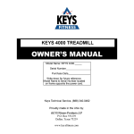 Keys Fitness 4000 Treadmill Owner's Manual