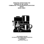 Mr. Coffee ECM11 Espresso Maker Operating instructions