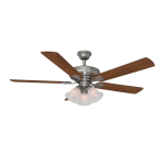 Hampton Bay Campbell 52 in. LED Indoor Brushed Nickel Ceiling Fan Use and care guide