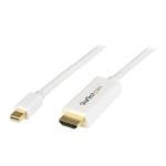 StarTech.com Mini DisplayPort to HDMI converter cable &ndash; 6 ft (2m) &ndash; 4K &ndash; White Datasheet