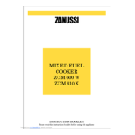 ZANUSSI ZCM611X Instruction Booklet