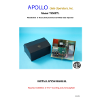 Apollo 7500ETL Installation manual