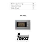 Teka TMW 18 HG, TMW 20 HG Instructions For Use Manual