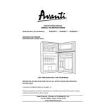Avanti RA305SST-1 Refrigerator Instruction manual