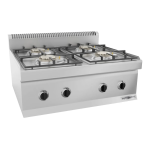 GGM Gastro GHK66-E Gas stove 4x burners (14 kW) Exploded View