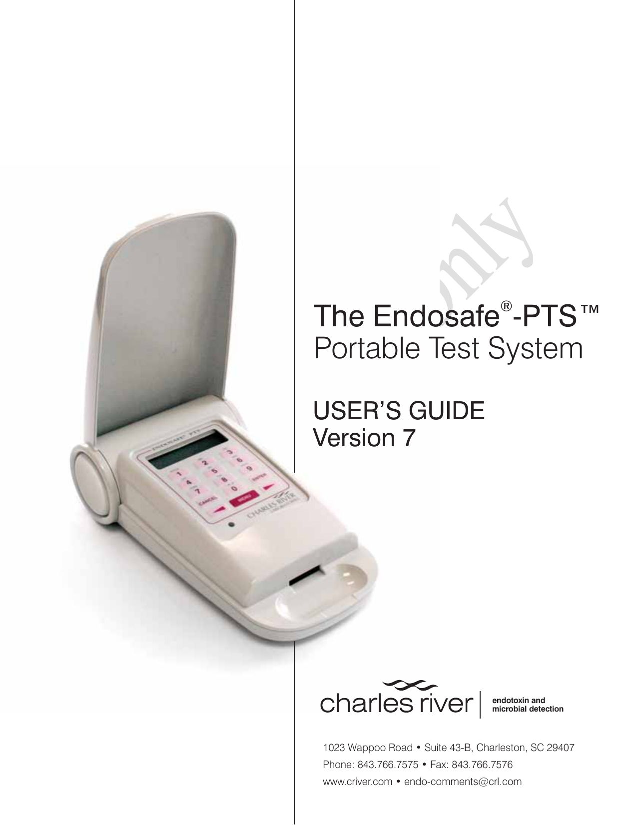 EndosafePTS User`s Guide Charles River Laboratories Manualzz