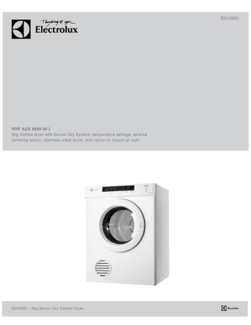 Electrolux Edv6051 User Manual Manualzz