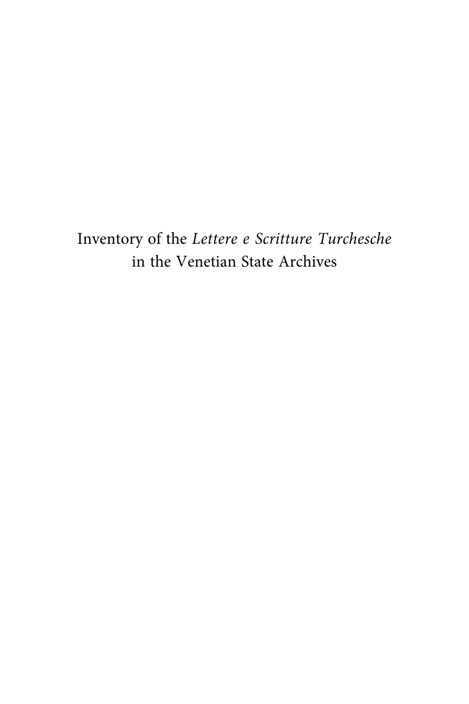 Inventory Of The Lettere E Scritture Turchesche In The Manualzz