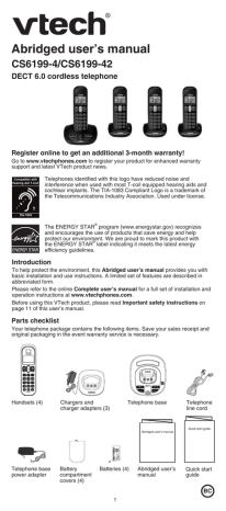 VTech CS6199-4 User's manual | Manualzz