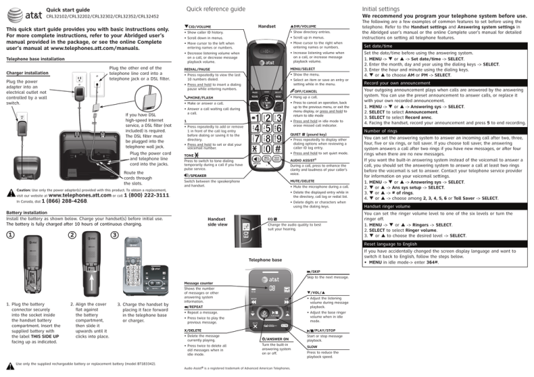 AT&T CRL32102 User manual | Manualzz