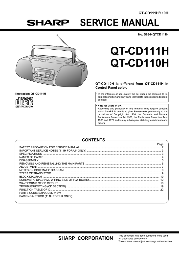 Sharp qt 90zg схема