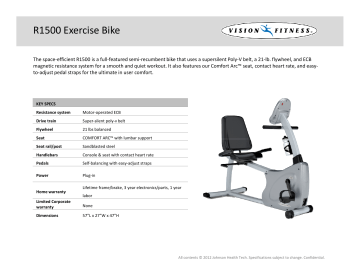 Vision fitness recumbent online bike r2000