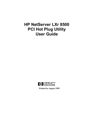 HP NetServer LXr 8500 User guide | Manualzz