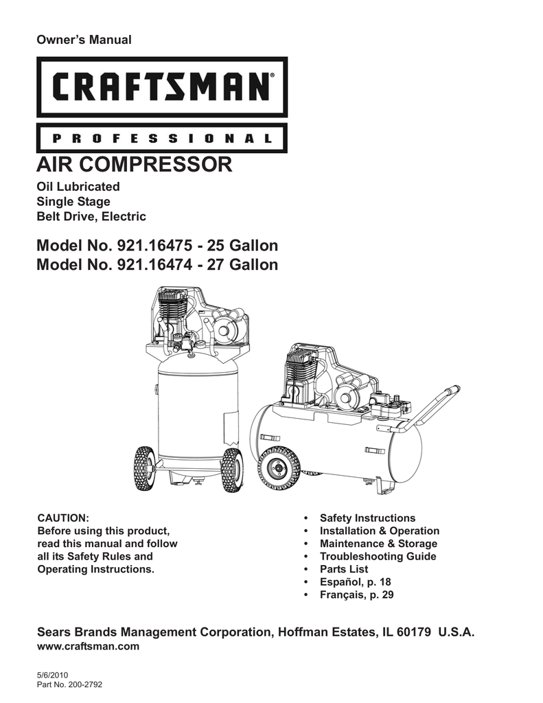 Parts List For Craftsman Air Compressors | Reviewmotors.co