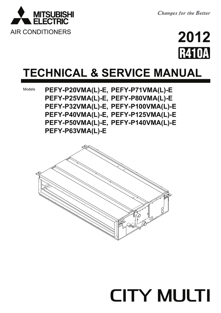 Mitsubishi Electric City Multi Pefy P125vmh E Service Manual